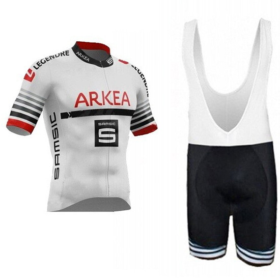 2019 Maillot Arkea Samsic Tirantes Mangas Cortas Blanco Rojo